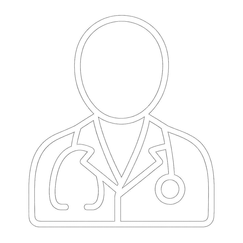 doctor single line icon all white with a trasparent background-1