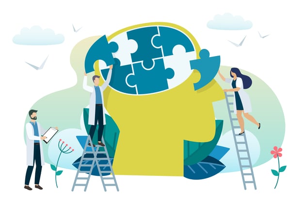 doctors solving puzzle