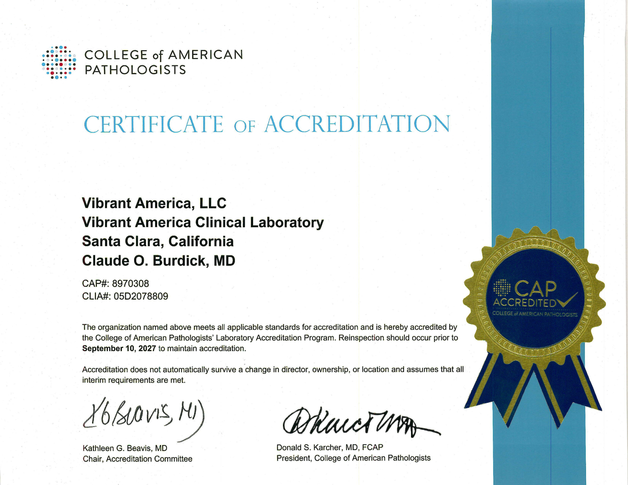 CAP Accreditation Image