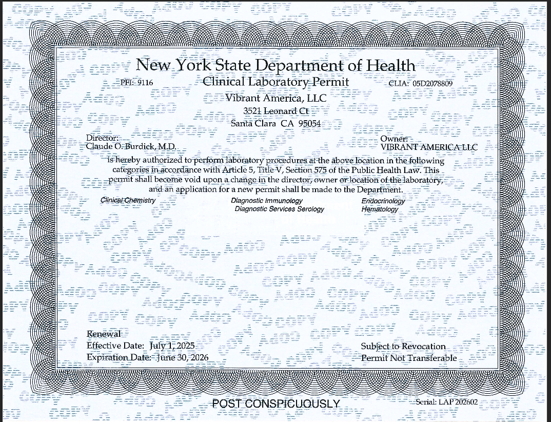 NYSDH Certificate